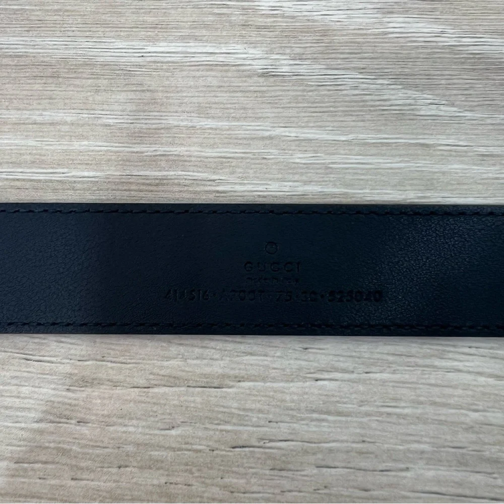 Gucci Authentic Black GG Marmont Thin Belt